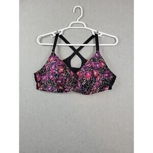 Torrid Curve Multicolor Floral Wire Free Racerback Bra Women's 46C Stretch